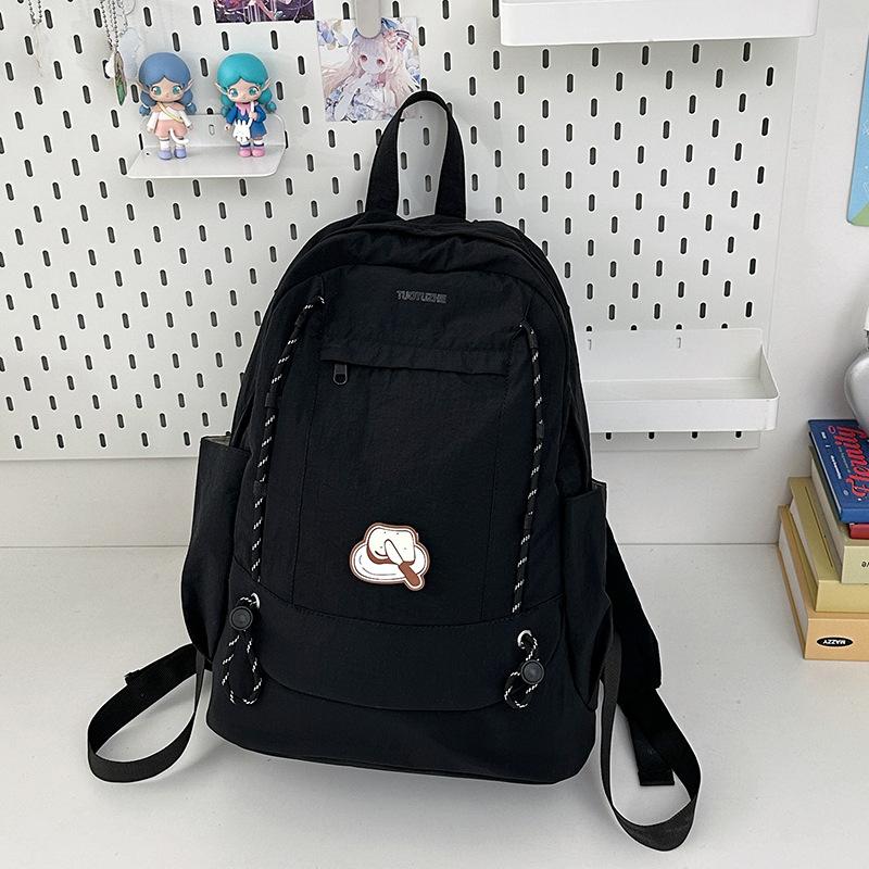 

New lightweight backpack female high school student class schoolbag large capacity computer backpack male no specification чёрный