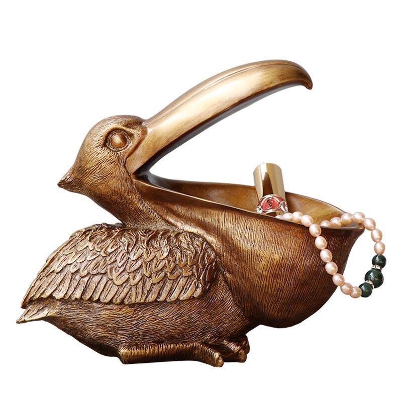 European Big Mouth Resin Birds Crafts Home Furnishings Decoration Jewelry Key Cellphone Storage Box Livingroom Desktop Ornaments