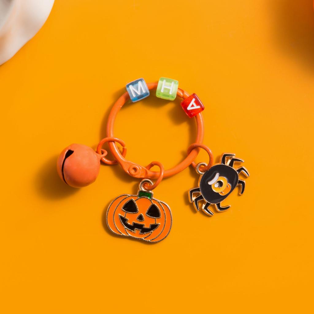Creative Cartoon Metal Spider Pendant Halloween Diy Funny Pumpkin Doll Keychain Bag Pendant Small Gift