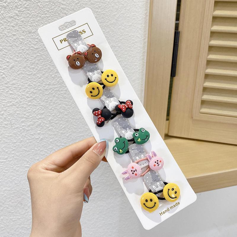 10-30PCS/Set, Cute Cartoon Animals, Hair Bands, Girls, Elastic Rubber Band, Headwear, Hair Accessories