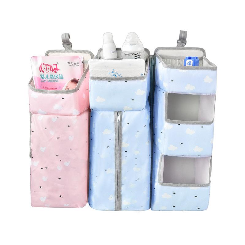 Baby Bed Organizer Hanging Bags Newborn Crib Diaper Storage Bag For Babies Infant Diaper Clothing Caddy Bag Bedding Nursing Bag