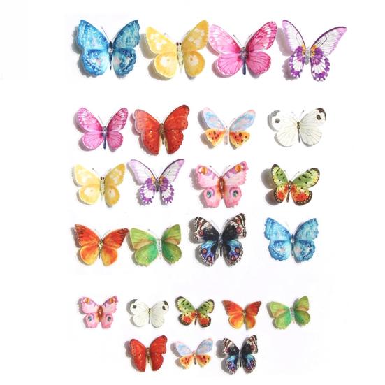 

24 3D Клейкие Украшения Бабочки Шт Настенное Искусство Наклейки Бабочки
