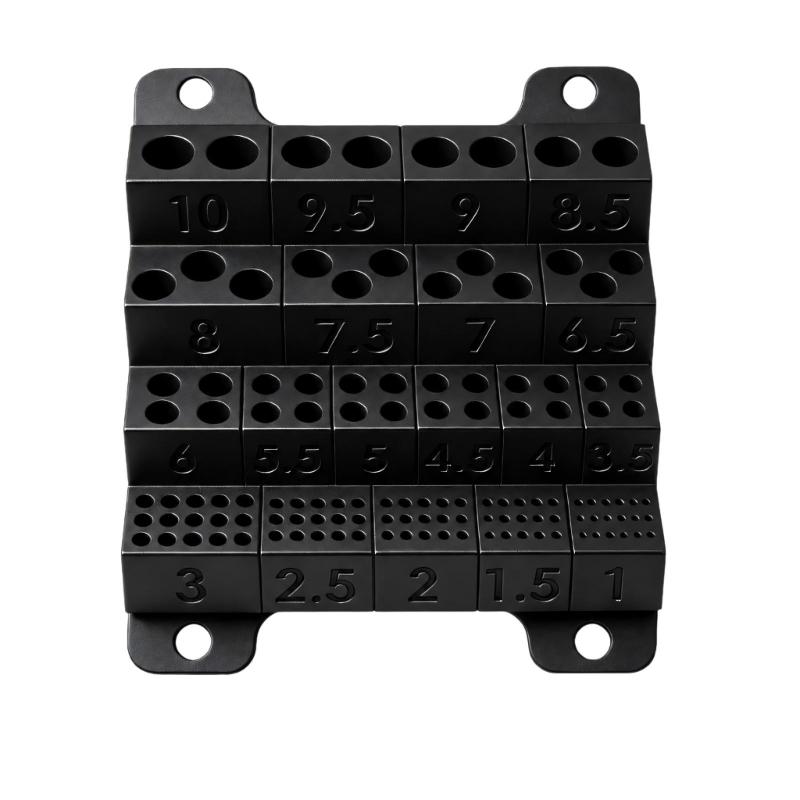 Workshop Drill Bit Storage Rack with 1-10mm Labeled Positions for Twist and High-Speed Steel Drill Bits and Quick Access