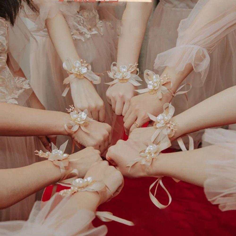 

Украшение Невесты Наручные Цветы Свадебный Цветочный Браслет Мода Ручные Цветы Танцевальная Вечеринка