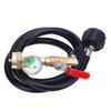 RV Gas Refill Adapter Hose with Gauge and ON Off Control Valve 3 Feet Gas Tank Extension Hose for 1 Lb Gas Tank
