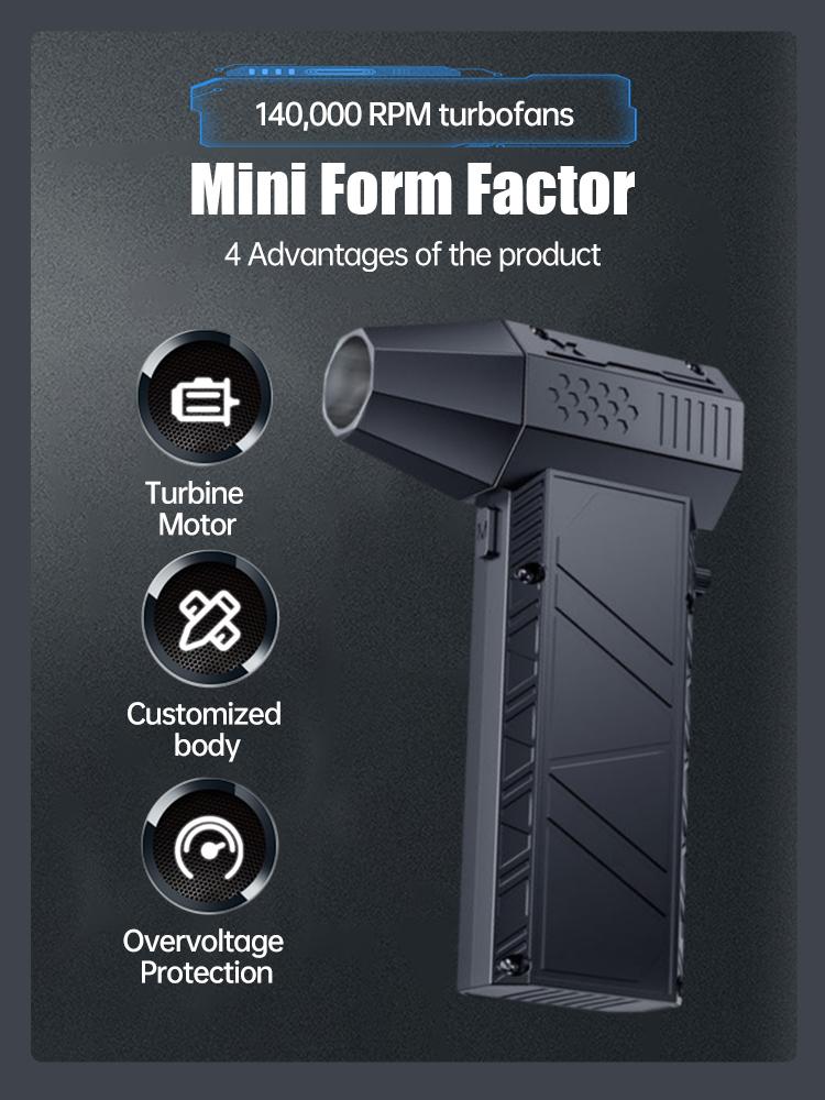 Violent Fan X6 140000RPM Powerful Air Blower Vacuum Dust Cleaner Type-C Charging Strong Winds 53m/s Brushless Turbo Jet Blower