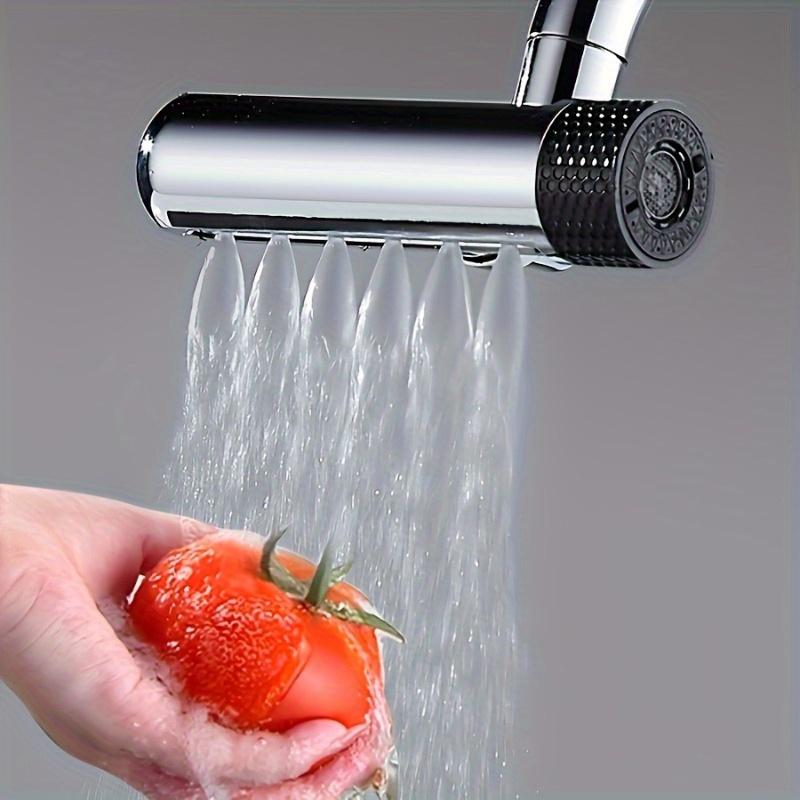

Modern 360° Rotating Faucet Spray Nozzle Replacement, 6 Spray Modes, Suitable for Kitchen Sink, Metal and Plastic Material срібний
