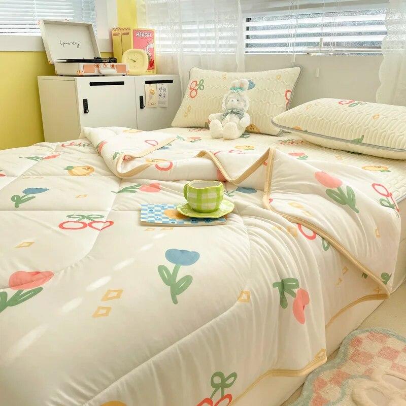 Summer Cooling Thin Blanket for Hot Sleper Lightweight Skin-friendly Comforter Queen King Size Single Double Bed Quilt Bedspread