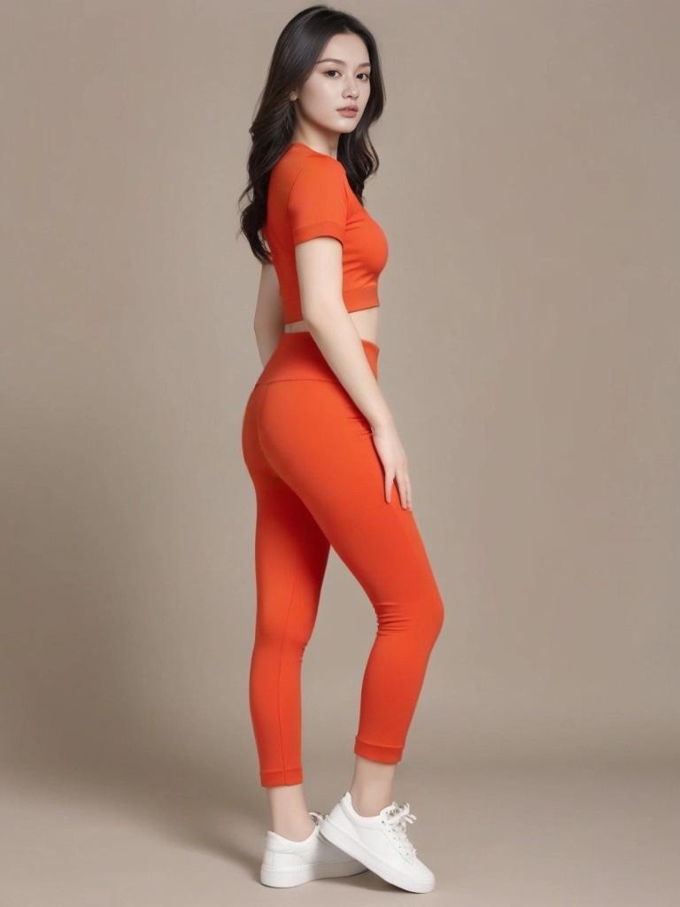 

Женский костюм для йоги высокой интенсивности, устойчивый к ударам - Амортизирующий бюстгальтер и фитнес-комплект M оранжевый