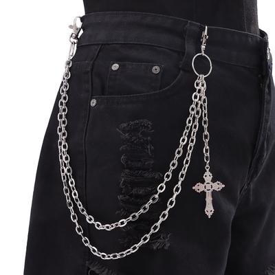 Accessoires, Chaîne de taille Pendentif Croix Multicouche Vintage, Accessoires Métalliques pour Pantalon Belles Filles Douces Cool