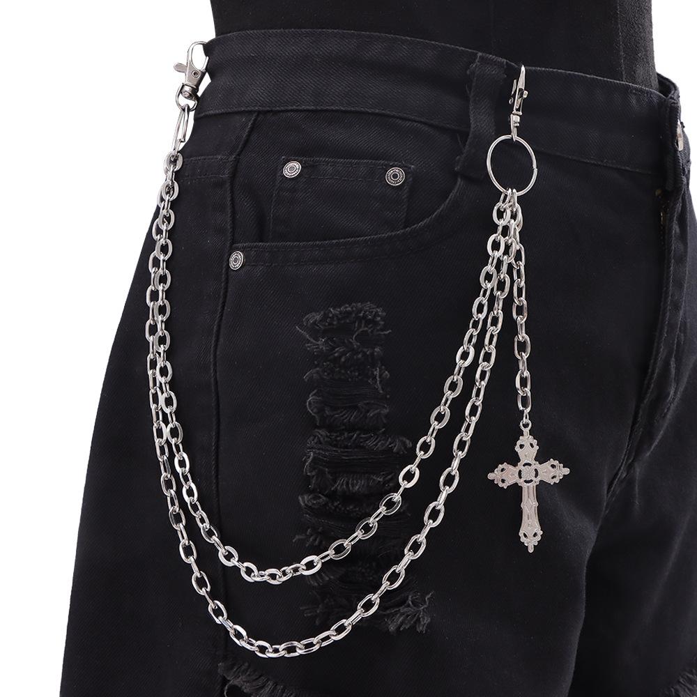 Accessories, Vintage Multilayer Cross Pendant Waist Chain, Pants Metal Accessories Sweet Cool Babes