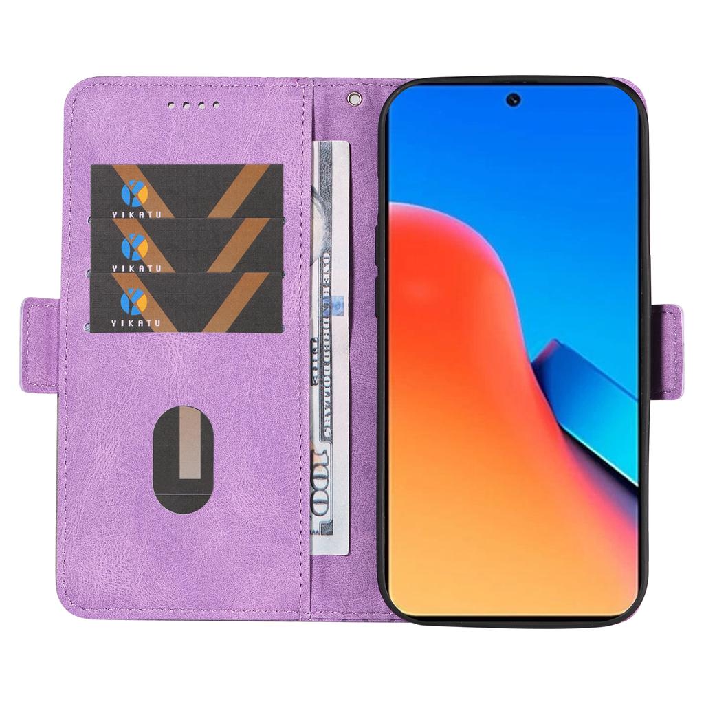 For Xiaomi Redmi 12 4G Splicing Leather Anti-drop Cover Rhombus Imprinted Wallet Stand Phone Case