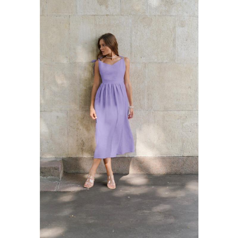 French Khaki Cotton Linen Breathable Halter High Waisted Dress Holiday Style Long Skirt Woman