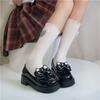 Fashion Shoes Woman Flats Dress Med Fretwork PU Rubber Shoes Woman Flats Dress Rubber Fretwork Med