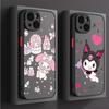 Kawaii Kuromi Anime Hülle Für Apple iPhone 11 13 15 14 Pro Max 12 Mini 7 8 Plus XR X XS 6 6S SE Mat Funda Schwarze Handyhülle