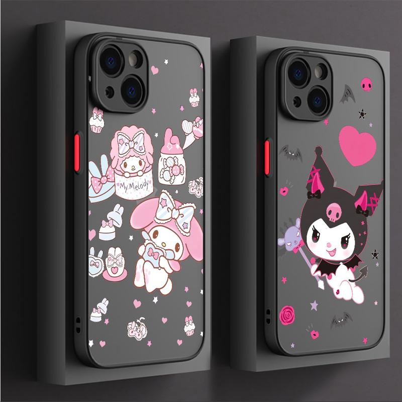 Kawaii Kuromi Anime Hülle Für Apple iPhone 11 13 15 14 Pro Max 12 Mini 7 8 Plus XR X XS 6 6S SE Mat Funda Schwarze Handyhülle