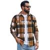 Herren Flanellhemden Lässig Button-Down Karomuster Hemdjacke Langarmhemden mit Taschen Normale Passform Arbeitshemd Outfit für Männer