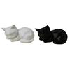 3D Printed Sleeping Cat Figurines Geometric Cat Statue Minimalist Cute Cat Art Crafts