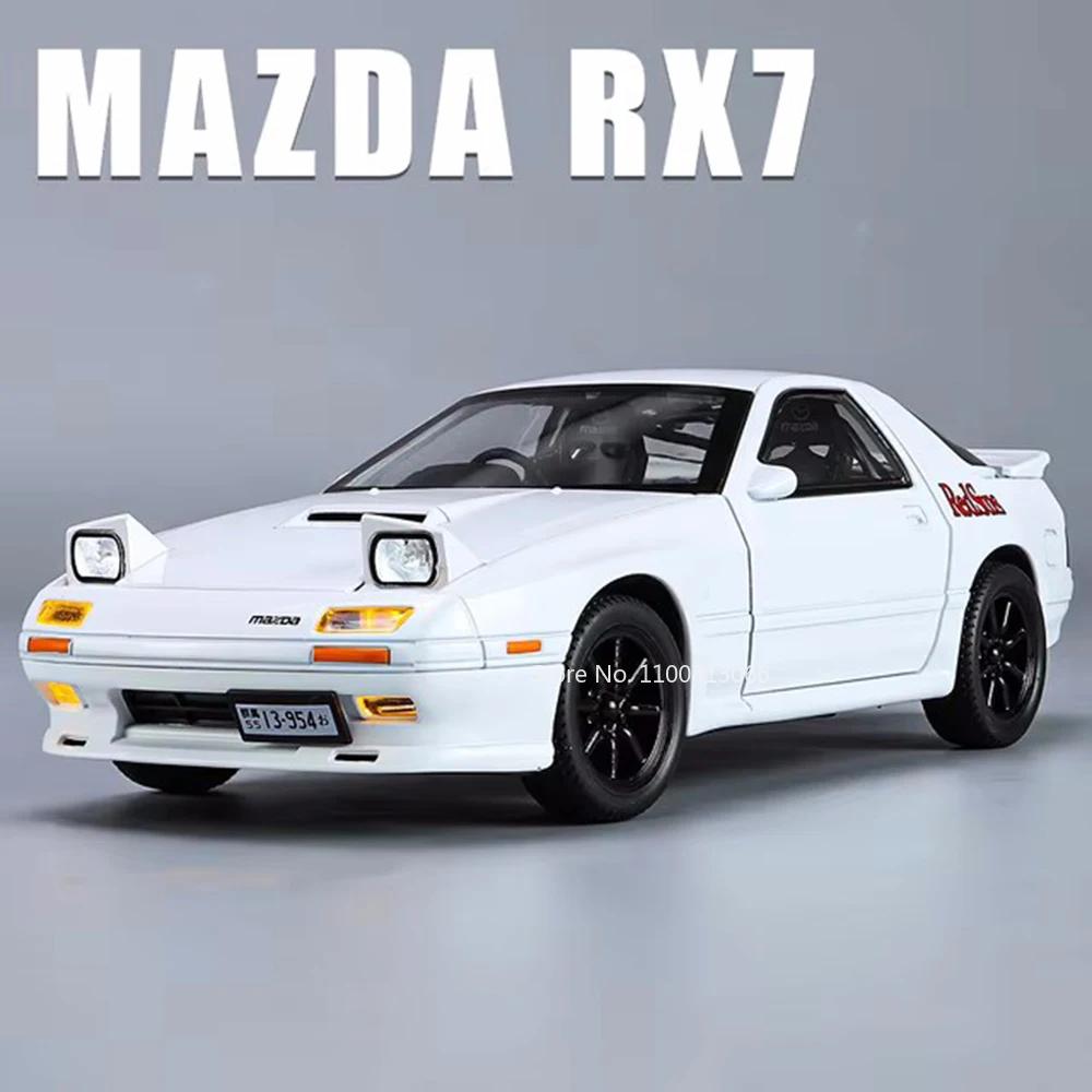1:24 Initial D RX7-FC MX-5 Alloy Cars Models Toys Diecasts Miniature Supercar Sound Light Vehicles Toy for Children Gifts