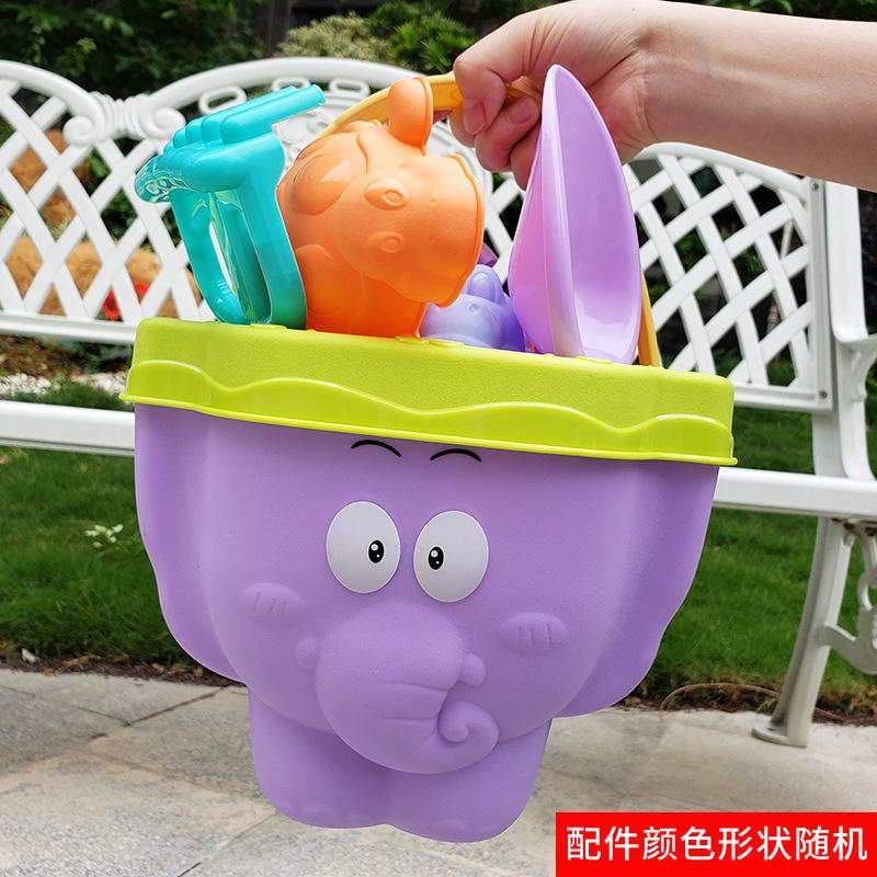 Summer Children'S Beach Toy Set 9-Piece Elephant Beach Bucket Summer Beach Play Sand Tools