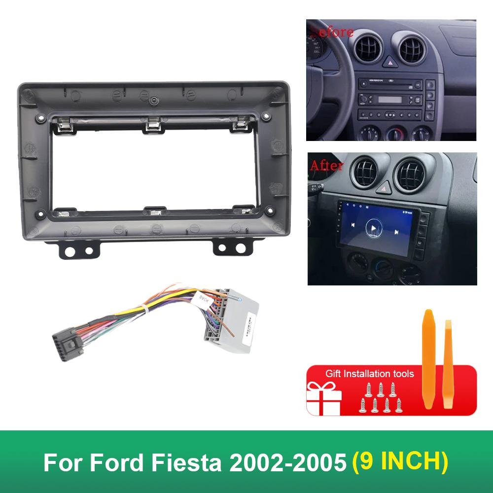 9 Inch Car Frame Fascia Adapter Android Radio Audio Panel Kit For Ford Fiesta 2002-2005