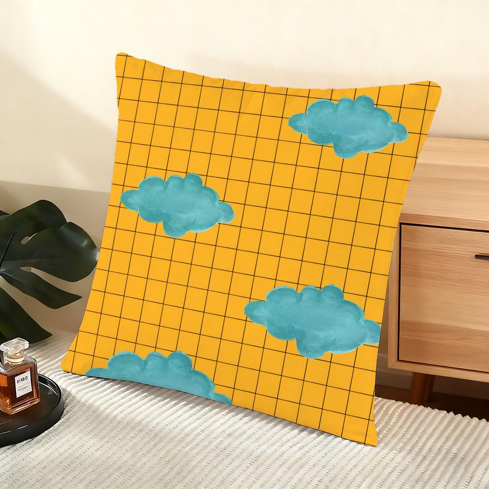 Fashion Clouds Cushion Cover Soft Short Plush Pillow Cover Smooth Cozy Texture Aesthetic Cushion Case Home Decor