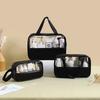 New PVC Makeup Bag - Semi-Transparent Waterproof Travel Toiletry Bag Large Capacity Pouch for Bathroom Essentials & on-the-Go