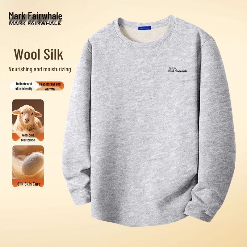 Mark Fairwhale Men s Silk Wool Long-Sleeve Round Neck Thermal T-Shirt L