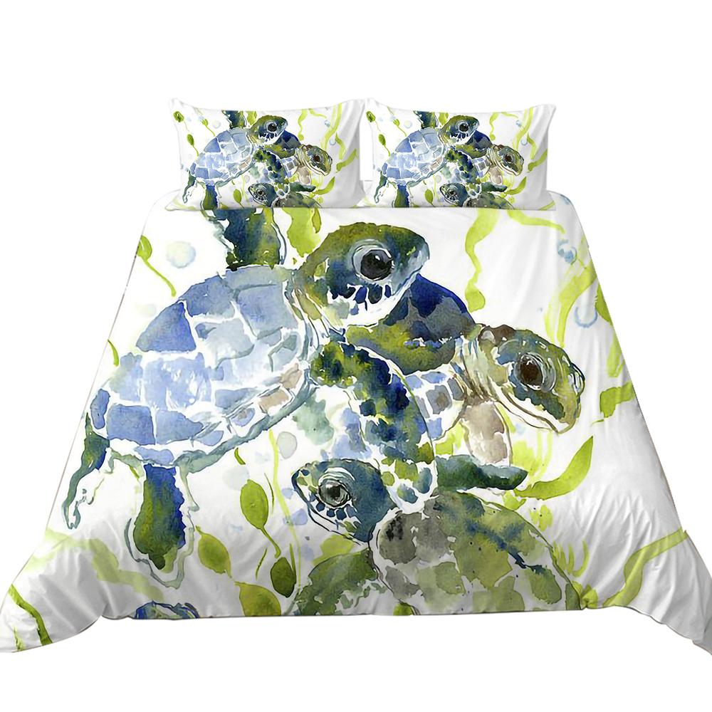 Domácí povlečení se zvířecím vzorem z oceánu Želva s potiskem Povlak na polštář Povlak na polštář Povlečení Set AU/EU/US Domácí dekorace v plné velikosti