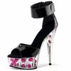 Romantic Rose Bridal Dress Bag Heel Crystal Sandal Bag Heel Velcro 15cm High Heels