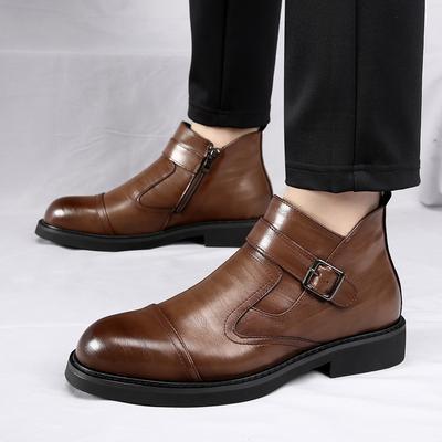 Fashion Hot Sale Men's Genuine Leather Handmade Shoes Chelsea Soft Anti-slip Rubber Office Loafers Man Casual Leather Business Soft Shoe