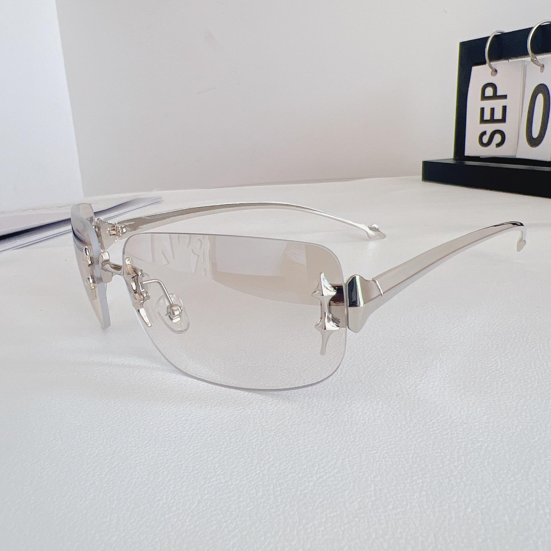 Y2K Stylish Rimless Sunglasses for Women Future Technology Sense Sun Glasses for Woman Korean Style Man Sun Glass