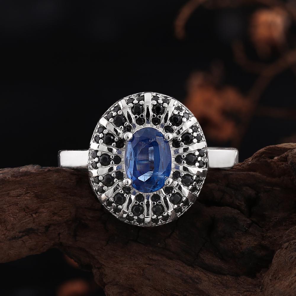 Elegant 925 sterling silver women's earrings natural blue kyanite Classic jewelry Gemstone Banquet and birthday gifts