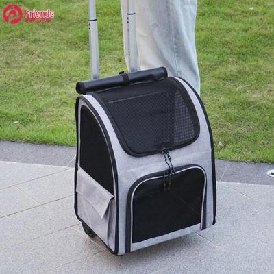 Portable Foldable Pet Backpack with Pull-rod for Outdoor Travel - Breathable Cat Carrier