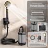 Electric Camping Shower Set with Rechargeable Pump and Water Bag.