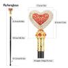 White Red Love Artificial Diamond Walking Cane Fashion Decorative Walking Stick Gentleman Elegant Cosplay Cane Crosier 97cm