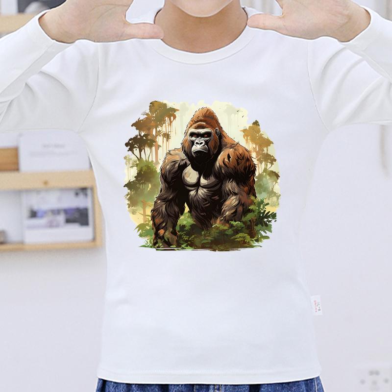 Forest Chimpanzees Stickers On The Fabric Diy Clothes Stickers Heat Transfer Coat Bag Parches Ropa Iron On Patches Decals