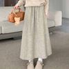 Skirt Womenswear Autumn Winter Mid Long Grey Loose
