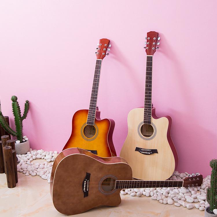 41-Inch Solid Spruce Top Folk Guitar with Cutaway and Matte Finish