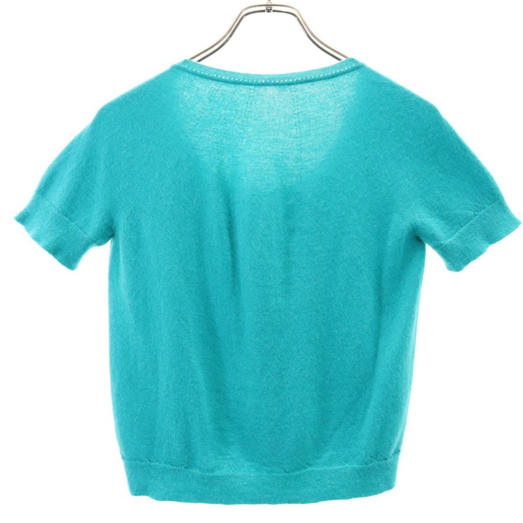 Hermes Made In Italy 100% Cashmere Short Sleeve Sweater 40 Knit Women Used