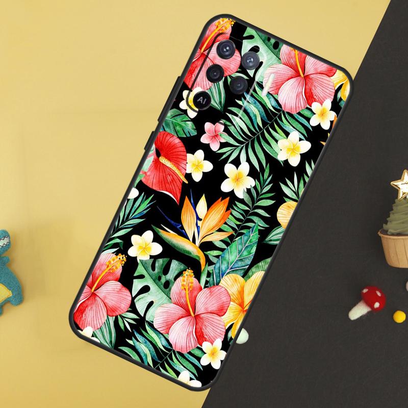 Tropical Paradise Hawaiian Flower For OPPO A79 A58 A78 A98 A53S A57S A54S A74 A94 A17 A77 A5 A9 A96 A76 A16 A52 A72 A15 Case