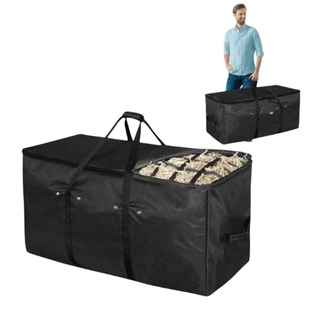 

Waterproof Horse Feeding Bag Oxford Cloth Rolling Bale Bag Portable Hay Storage Bag Pasture чорний