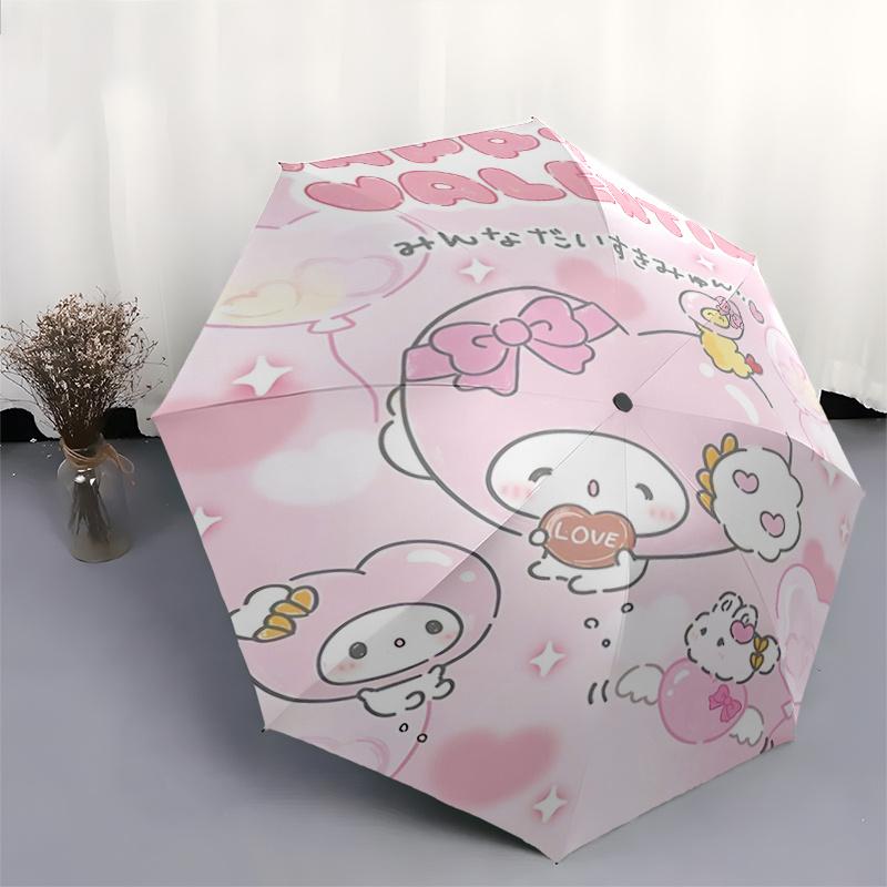 1pc Happy Valentine's Day My Melody Automatic Folding Umbrella - Cute for Fans, Travelers, Everyday Use, and Gifts!Q004
