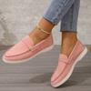 Womens Flat Loafer Shoes With Suede Upper Durable Non Slip Rubber Sole For Leisure Wear
