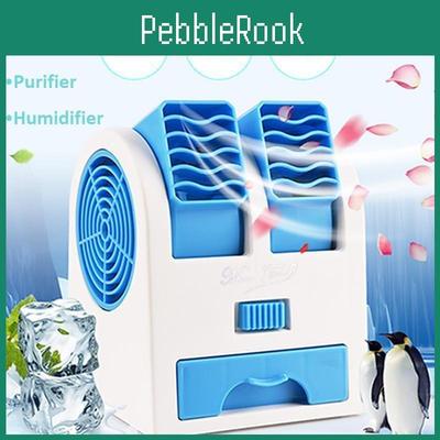 Fan Summer Mini 3in1 Usb Cooling Portable Desktop Dual Bladeless Air Conditioner Air Freshener