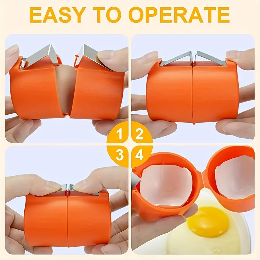 1/3pcs-Stainless Steel Eggshell Separator - Quick Peel & Yolk Splitter, Durable Kitchen Baking Essential with Easy-Grip