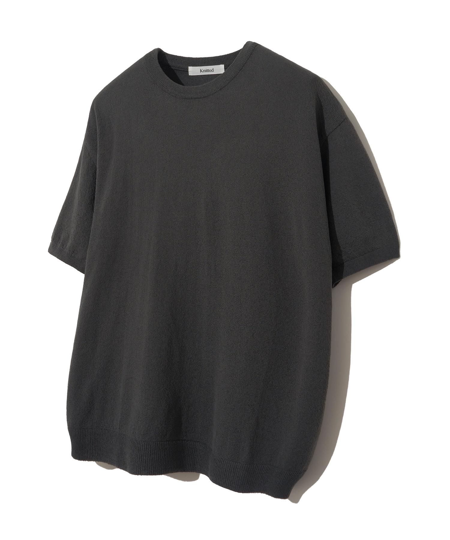 Nitied Cool Summer Essential Round Short Sleeve Knit Tee Charcoal L