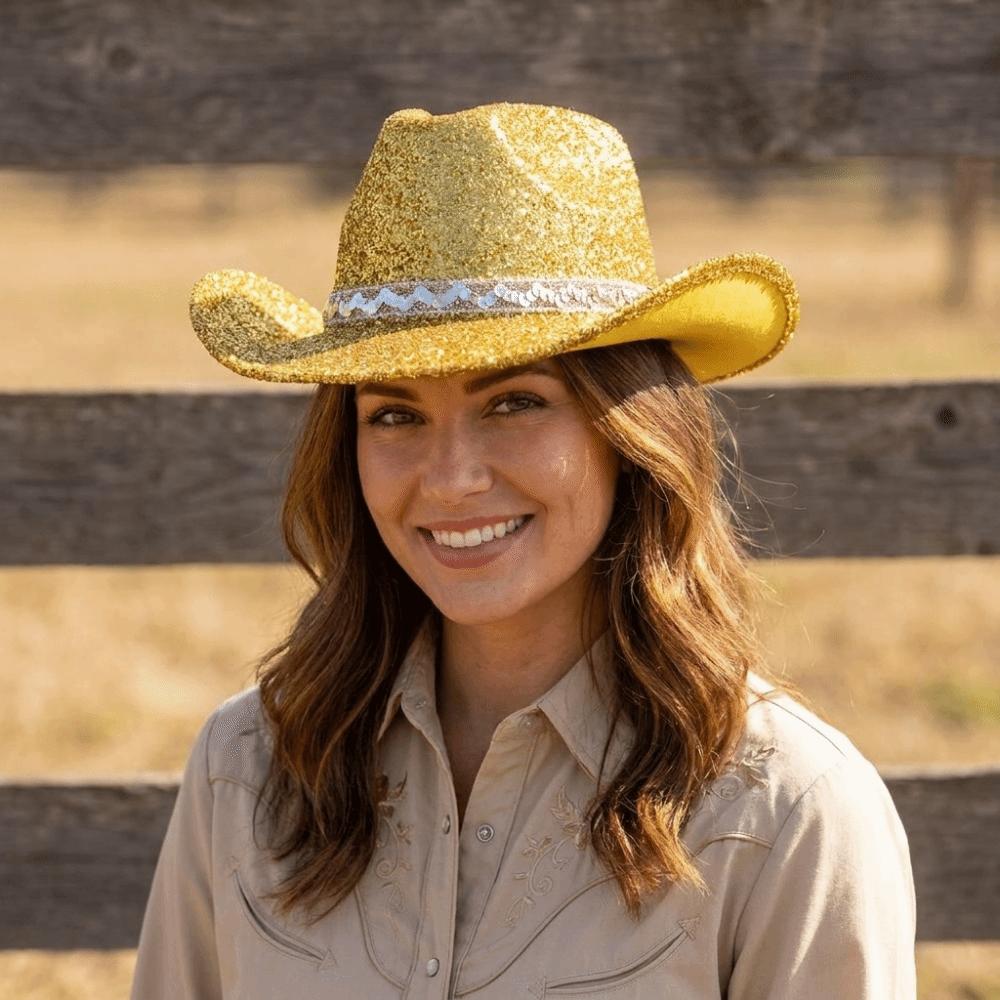 Sequin Bowler Hat Glitter Cowgirl Hat Cool Western Cowboy Hat Women
