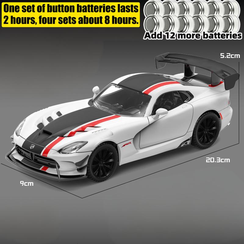 1:24 DODGE Viper ACR 2016 Super Sports Coupe Toy Car Die Cast Metel Cars Toy Pull Back Model Cars With Sound And Light For Child