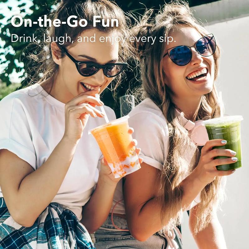 50pcs/Sets 12/16OZ Plastic Cups With Lids Disposable Cups For Iced Coffee Smoothie Milkshake Cold Drinks Birthday Party Supplies